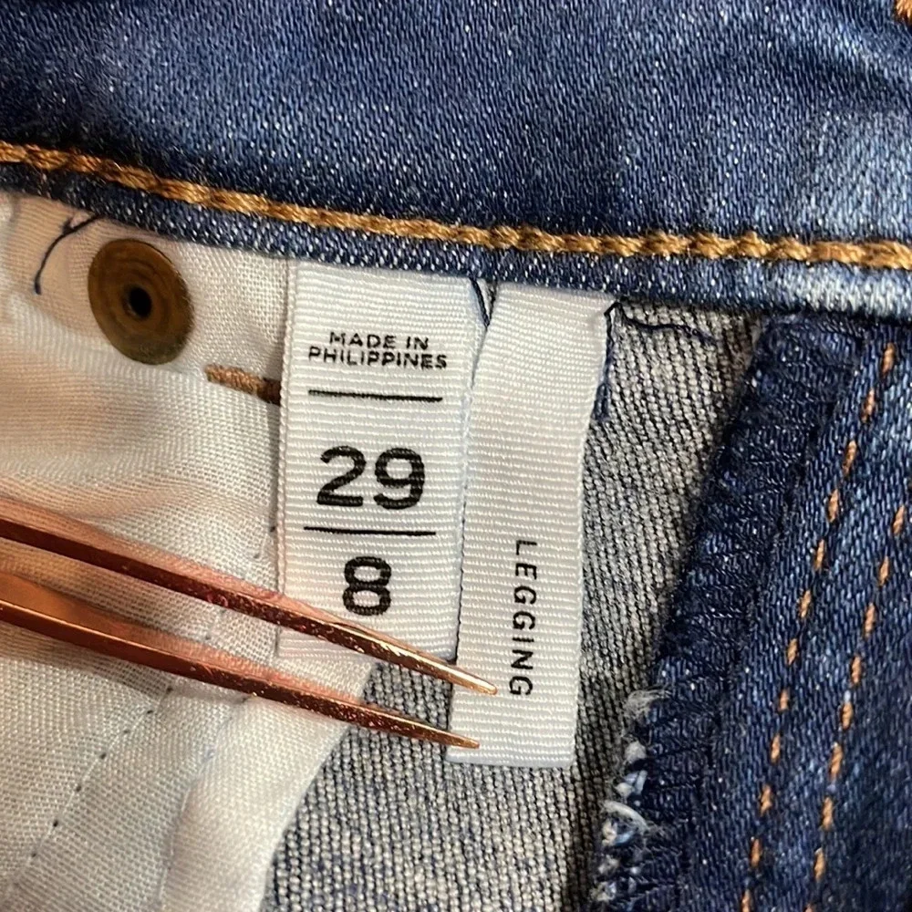 LOFT Made and Loved Traditional 5 Pocket Denim Leggings 8 / 29 - Picture 8 of 14